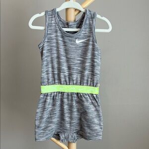 ⭐️⭐️ PICK 5 / $20 Nike Baby Girl Heather Gray and Neon Yellow Romper 9M